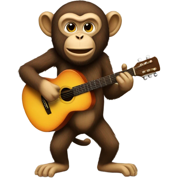 Monkey playing guitar with a beard emoji