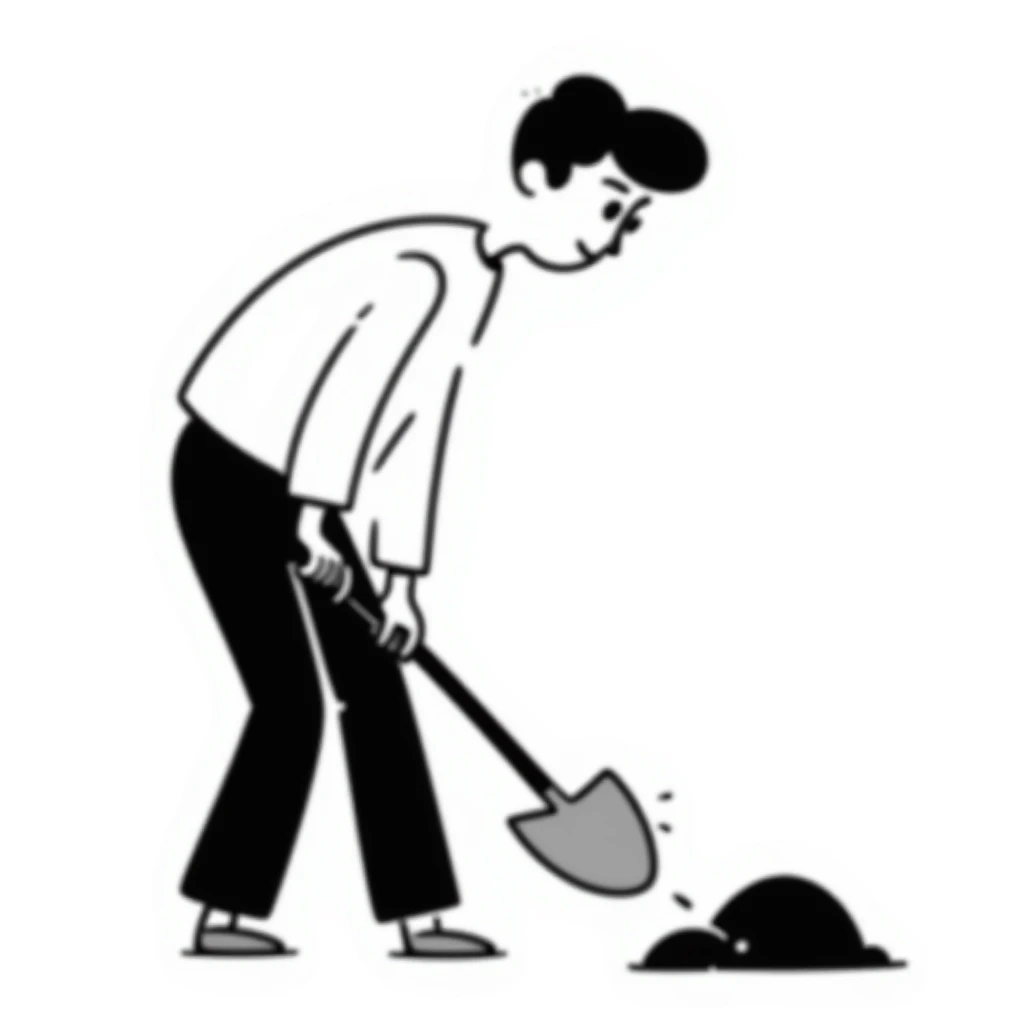 man digging with a shovel emoji