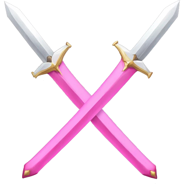 Pink battle swords crossed over in X emoji