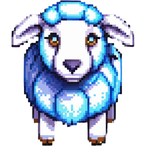 Minecraft sheep made out of square blocks, looks exactly like in the game emoji