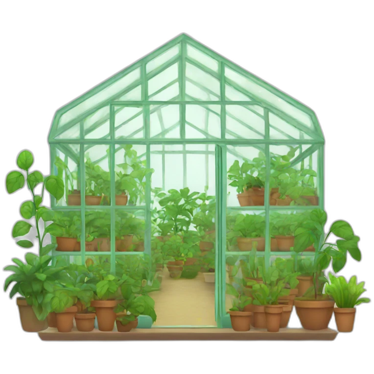 Greenhouse with plants emoji