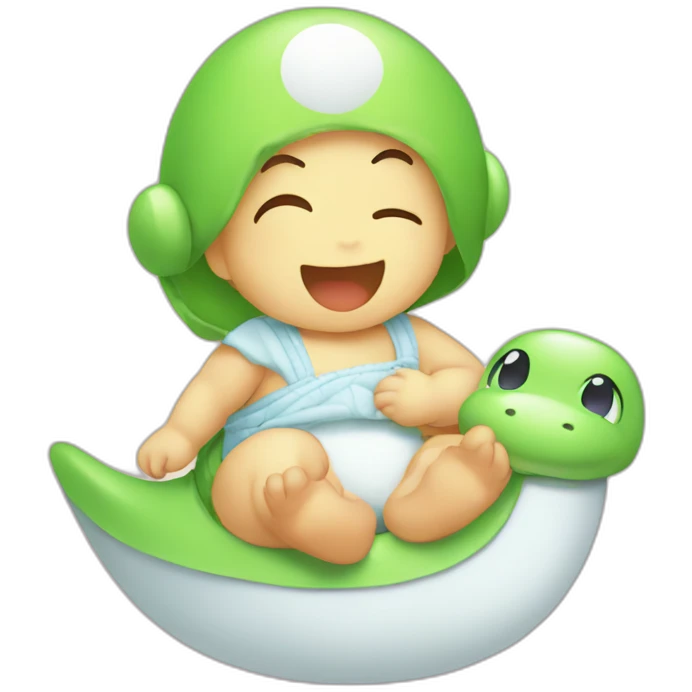 baby yoshi with pamper emoji
