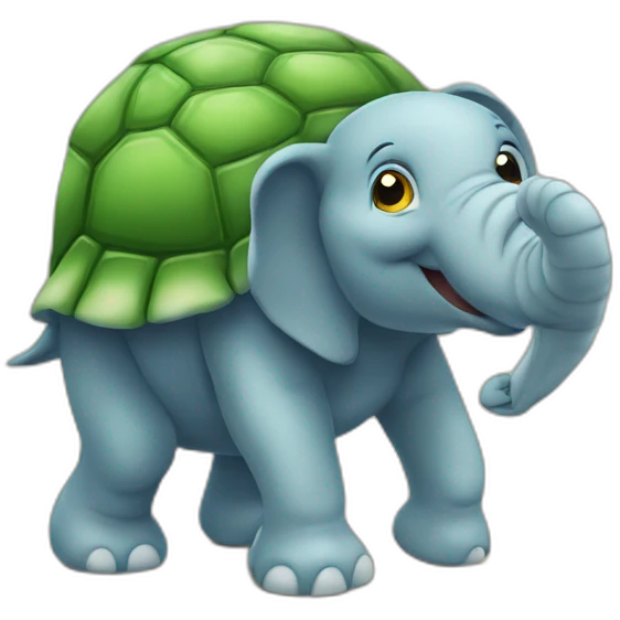 Tortue sur éléphant emoji
