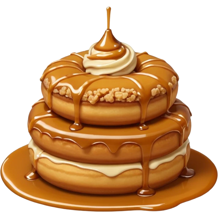 Small doughnuts with a very crumbly biscoff crumble on top and sauce drizzled only  emoji