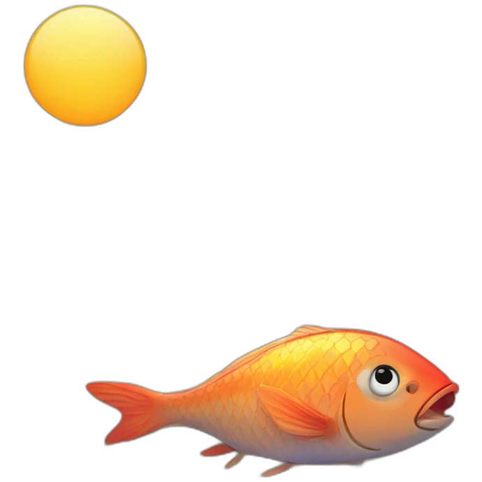 Sunset on the beach with fish emoji