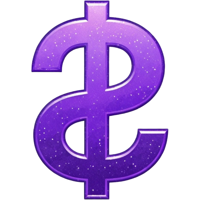 symbol money $ glitter purple emoji