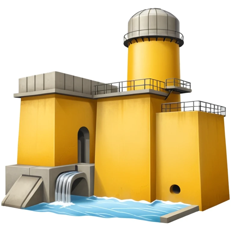 hydroelectric power station with a yellow background emoji