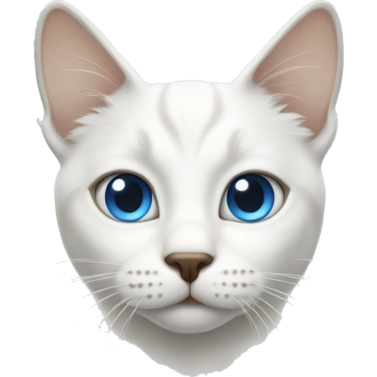 White cat with eyes one blue one brown  emoji