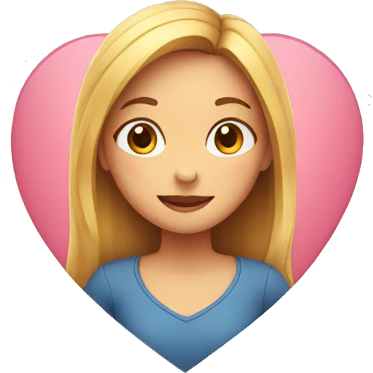 Girl inside a heart emoji