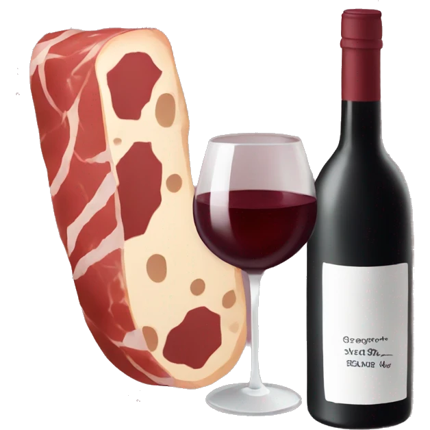 red wine with charcuterie emoji