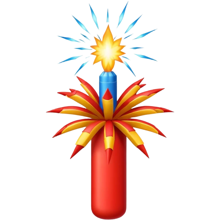 holiday firecracker, bursting emoji