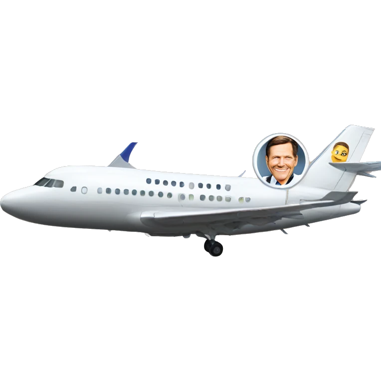 Kenneth Copeland with thumbs up in front of an airplane  emoji