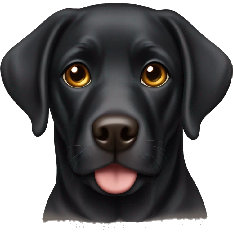a black Labrador with brown eyes emoji