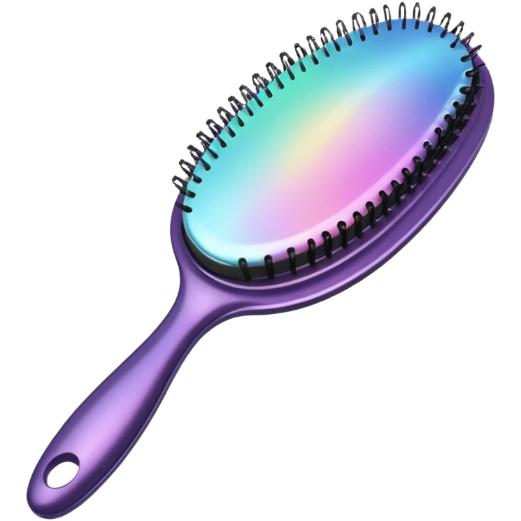Iridescent hairbrush emoji