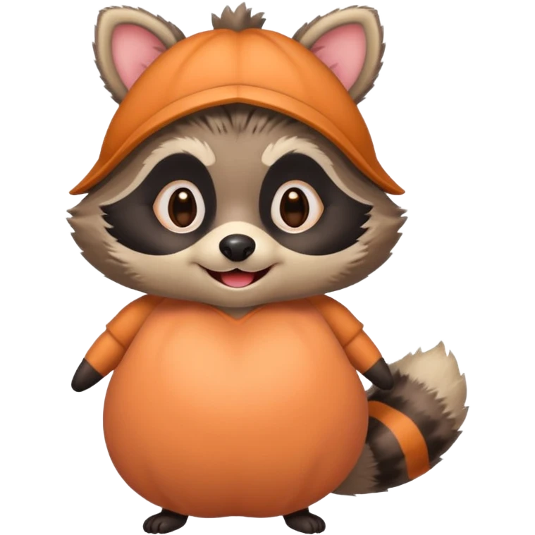Raccoon in a peach costume 🦝🍑  emoji