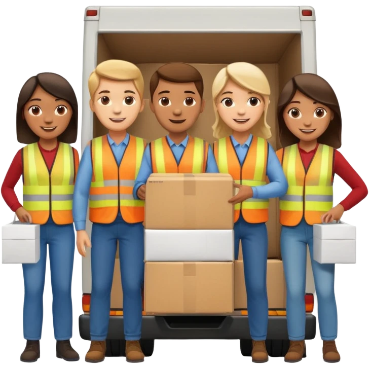 create a realistic emoji showing warehouse logistic partners emoji
