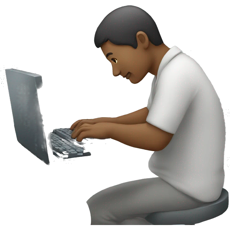 person typing on computer emoji