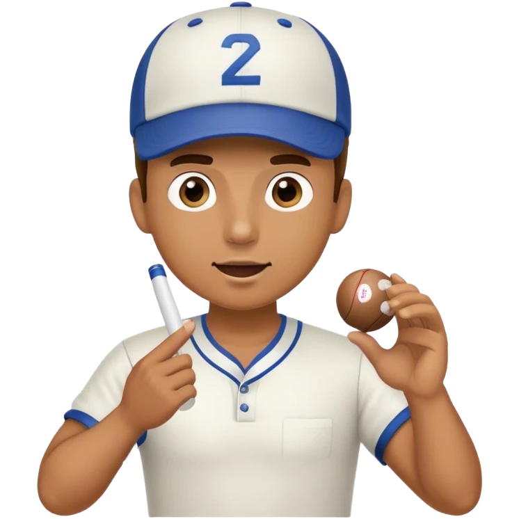 soccer coach with baseball cap, whistle, tactic board and ball in his hand emoji