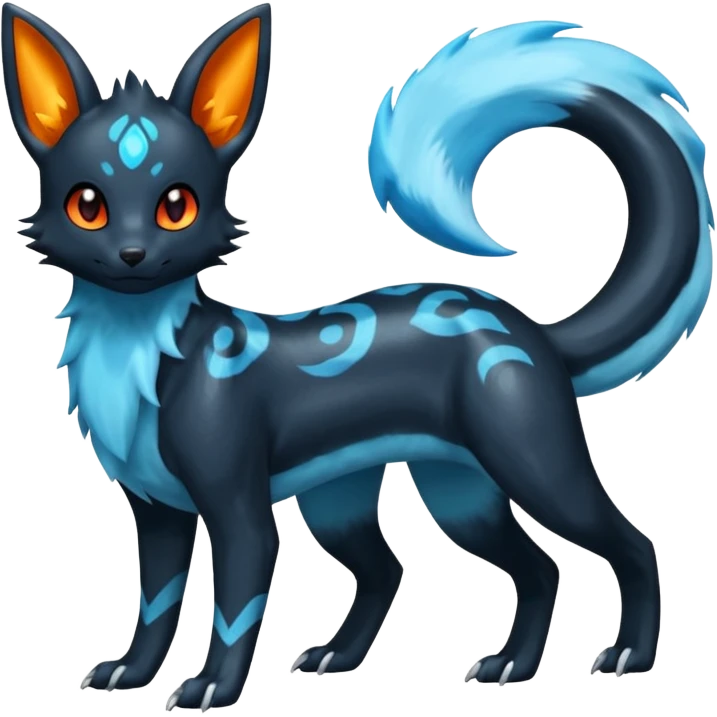 Shiny Umbreon-Amaura-Salandit-Fakémon-fusion (full body) emoji