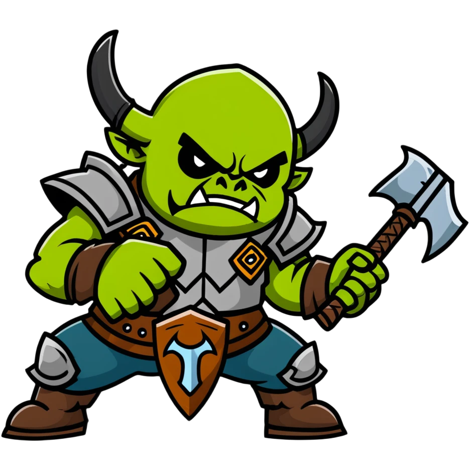 Ork warrior with battle axe emoji