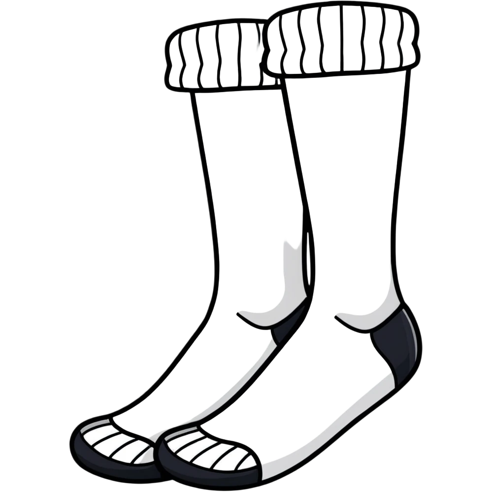 white sock bottom view showing sole texture and pattern emoji