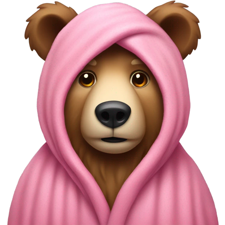 Bear under a Pink robe emoji