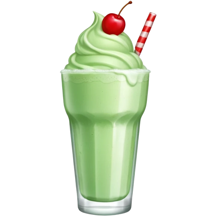 ice cream light green soda on a glass with ice cherry on top emoji