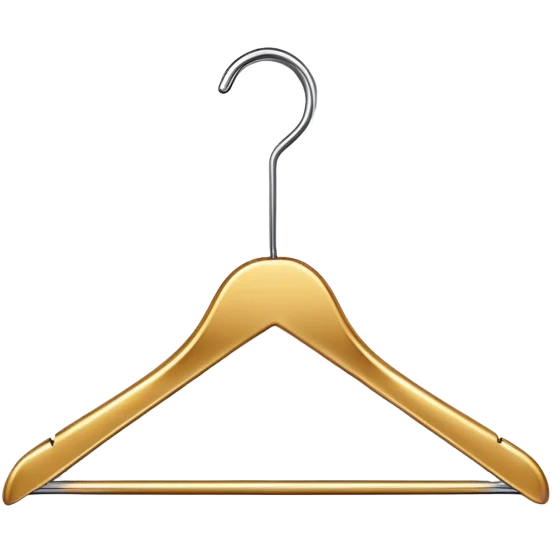 fashion company logo with a stylish clothing hanger emoji