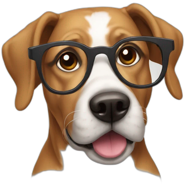 Dog with glasses emoji
