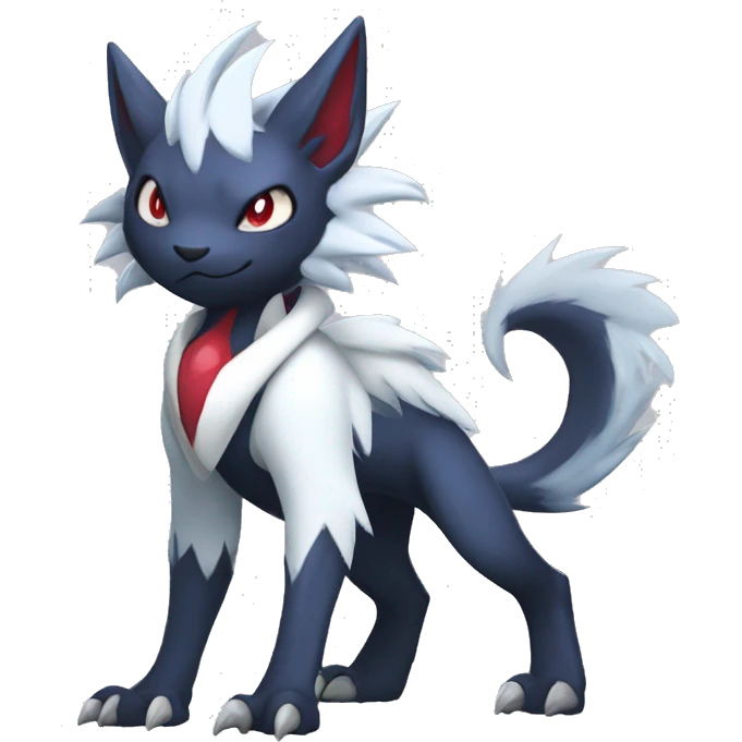 Cool Edgy Nargacuga-Absol-Zangoose-Sneasel-Quilava with a collar on, full body emoji