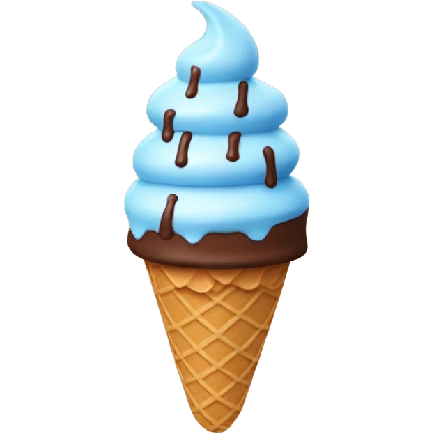 ice cream cone with chocolate on it emoji