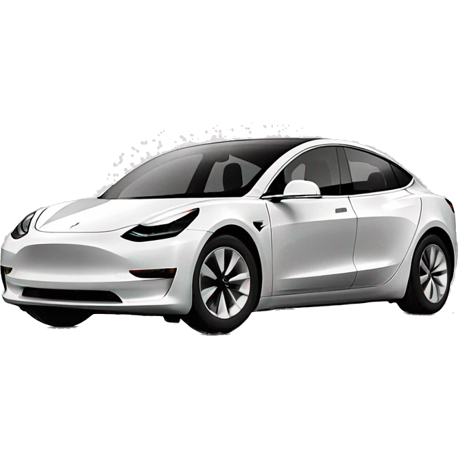 Tesla model 3 red front view  emoji