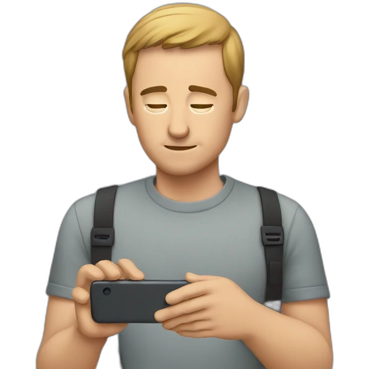 man looking down on a smartphone  emoji