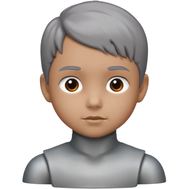 gray metal painted child bust emoji