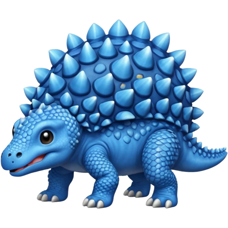 As un emoji de el dinosaurios ANQUILOSAURIO de perfil en color azul que sea bebe y tenga un efecto mas animado  emoji