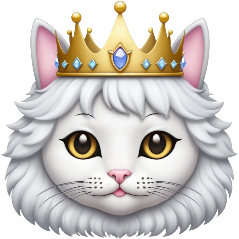 black cat wearing a princess crown  emoji