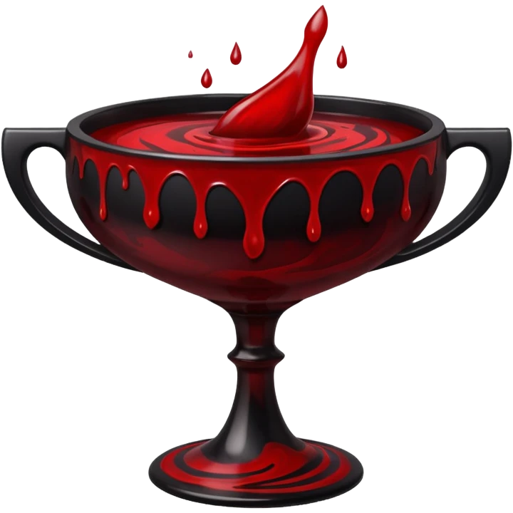 Chalice filled with dark liquid resembling blood and ink, sensual ritual emoji