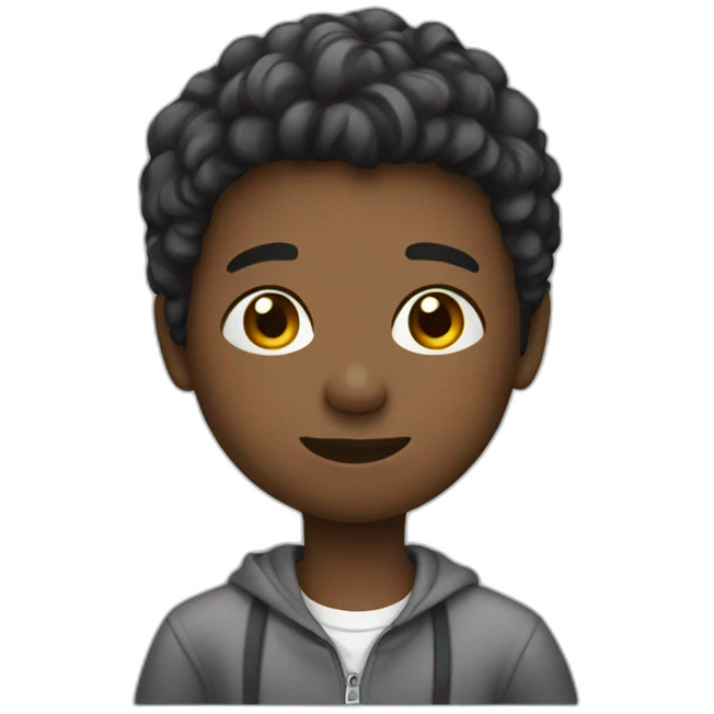 boy who drawing a picture emoji