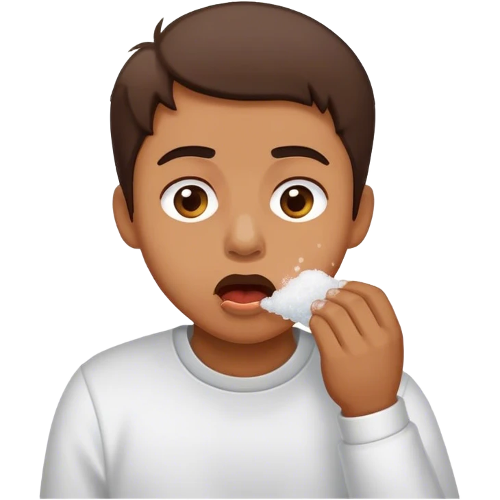 Person making the motion of shaking salt into there mouth  emoji
