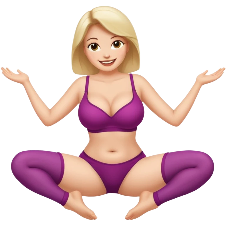 naked woman, posing, legs spread, big breasts emoji