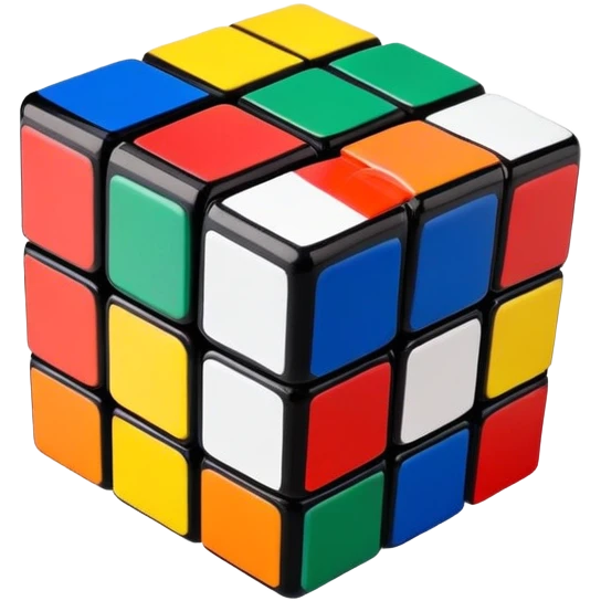 Colorful Rubik's cube puzzle toy with different colored squares on each face emoji