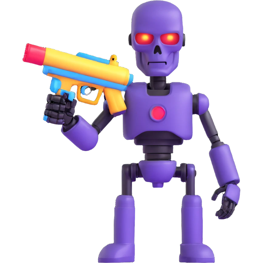 Terminator robot with water gun at Thai Songkran water festival emoji