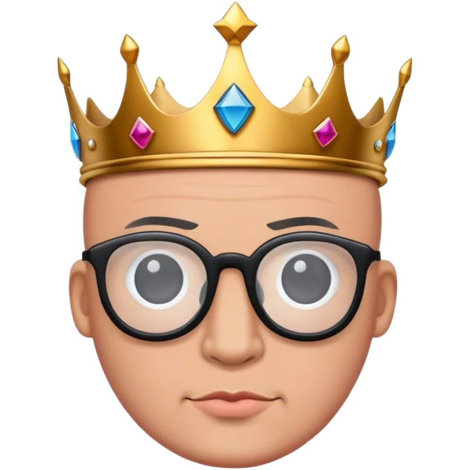 Bald black king glasses emoji