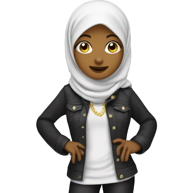 hijab girl rockstar  emoji