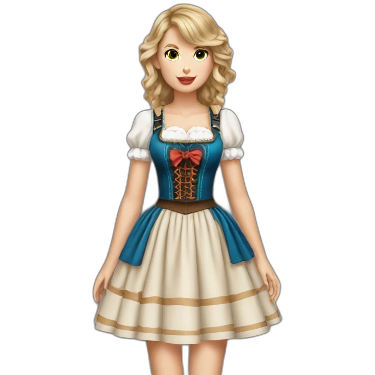 taylor swift wearing an oktoberfest dress hyperrealistic emoji