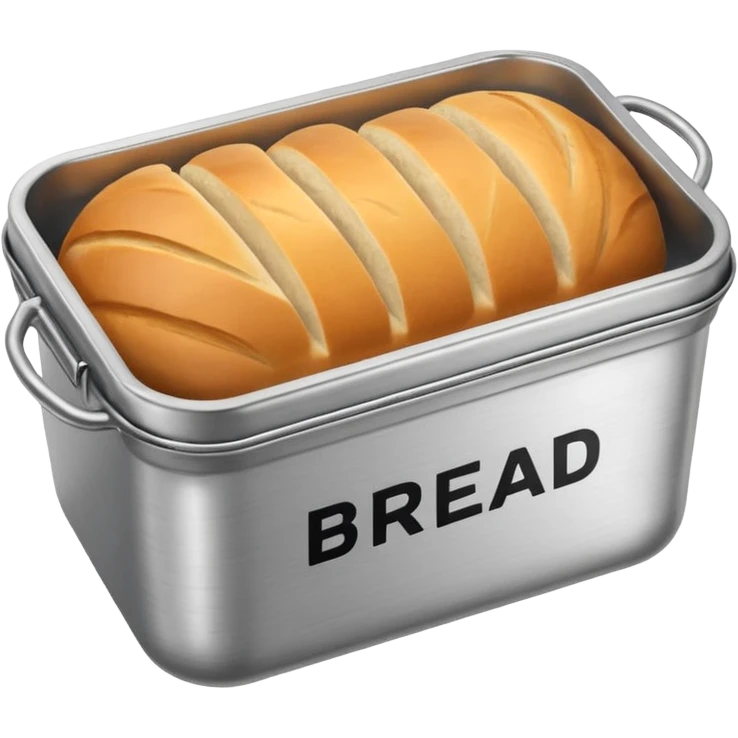 Small metal container with the word “bread” on it  emoji