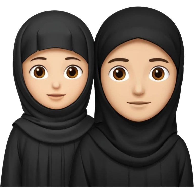 muslim couple, man in thobe woman in burka emoji