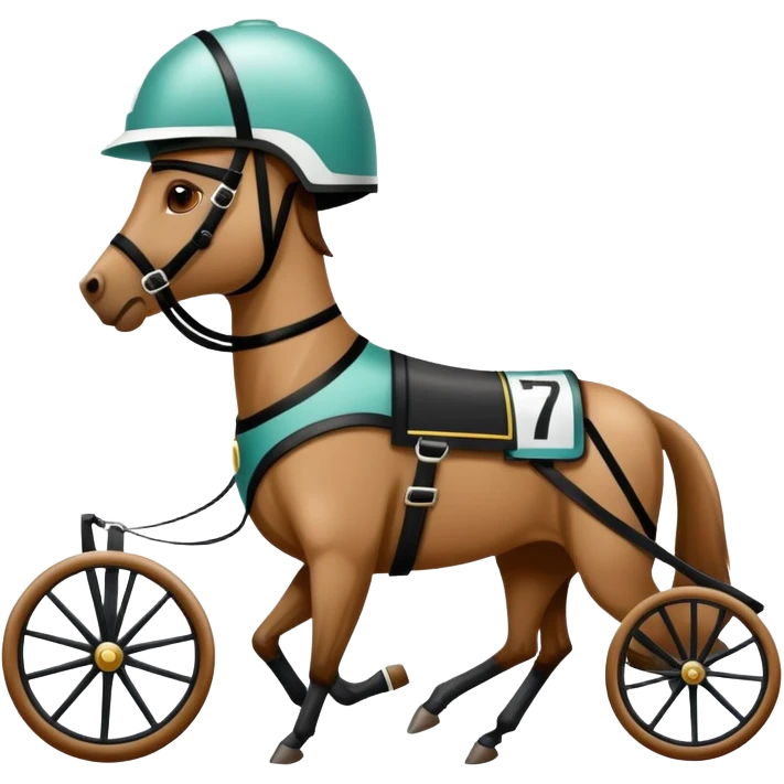 Harness racing sulky with driver emoji
