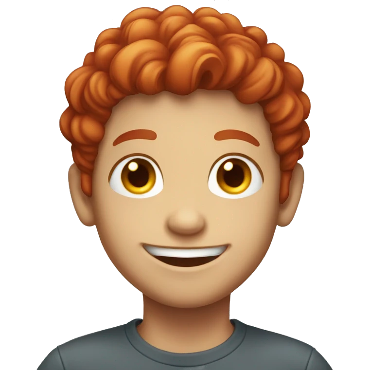 smiling boy with red hair less scary  emoji