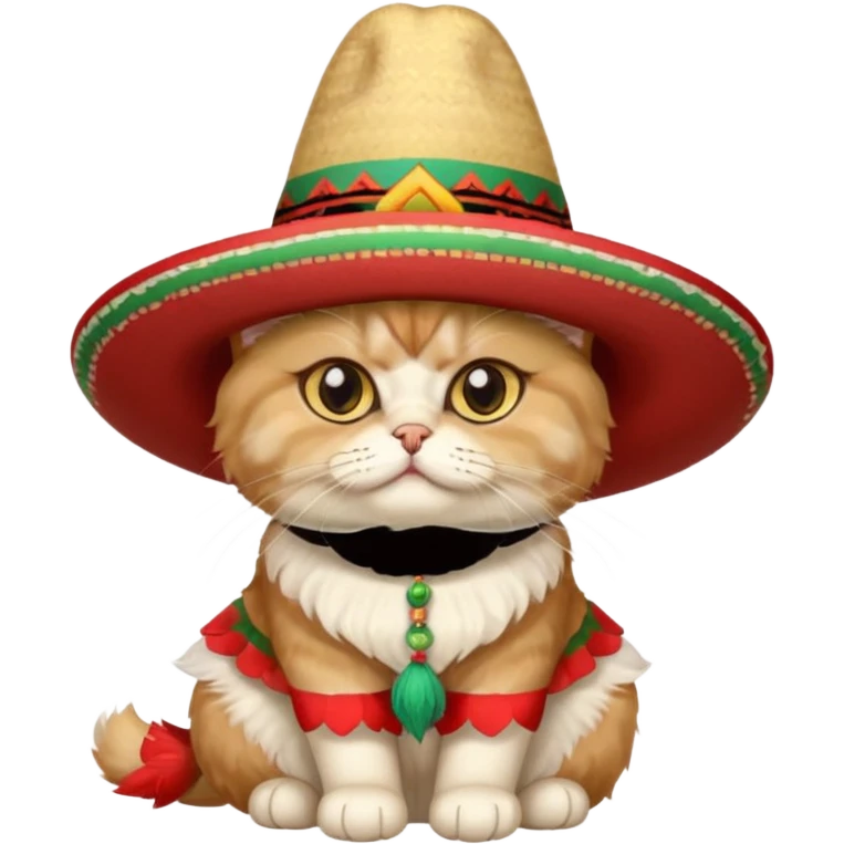 mexican hat persian cat sitting emoji
